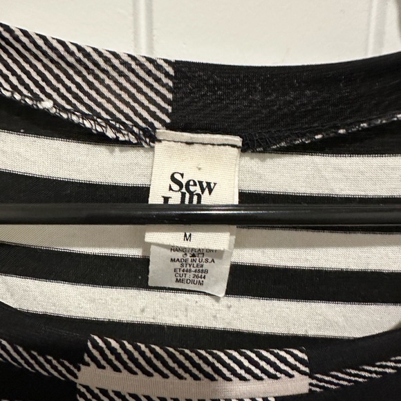 Sew in Love Black and White Checkered Women's Top - Picture 3 of 3